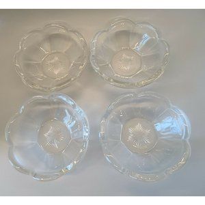 Central Glass Works Krystol 4" Scalloped Nappy Set of 4